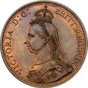 UK One Penny (Victoria Jubilee Head. Pattern) VICTORIA D G BRITT REG F D coin obverse UK One Penny (Victoria Jubilee Head. Pattern) VICTORIA D G BRITT REG F D coin obverse