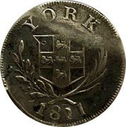UK Six Pence (Yorkshire. York. Cattle & Barber) YORK 1811 coin obverse UK Six Pence (Yorkshire. York. Cattle & Barber) YORK 1811 coin obverse