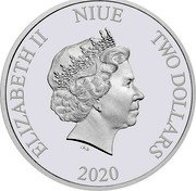 Niue Two Dollars Darth Vader- Elizabeth II 2020 NZM ELIZABETH II NIUE TWO DOLLARS IRB 2020 coin obverse Niue Two Dollars Darth Vader- Elizabeth II 2020 NZM ELIZABETH II NIUE TWO DOLLARS IRB 2020 coin obverse