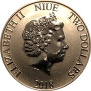Niue Two Dollars (Darth Vader with Lightsaber) ELIZABETH II NIUE TWO DOLLARS IRB 2018 coin obverse Niue Two Dollars (Darth Vader with Lightsaber) ELIZABETH II NIUE TWO DOLLARS IRB 2018 coin obverse