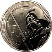 Niue Two Dollars (Darth Vader with Lightsaber) 1 OZ 999 FINE SILVER © & TM LUCASFILM LTD. NZM coin reverse Niue Two Dollars (Darth Vader with Lightsaber) 1 OZ 999 FINE SILVER © & TM LUCASFILM LTD. NZM coin reverse