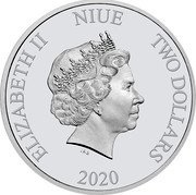 Niue Two Dollars Elizabeth II Boba Fett 2020 NZM BU ELIZABETH II NIUE TWO DOLLARS IRB 2020 coin obverse Niue Two Dollars Elizabeth II Boba Fett 2020 NZM BU ELIZABETH II NIUE TWO DOLLARS IRB 2020 coin obverse