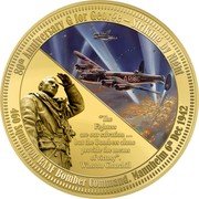 Niue Two Dollars G for George 2022  Proof 80TH ANNIVERSARY G FOR GEORGE - STRIKING BY NIGHT "THE FIGHTERS ARE OUR SALVATION... BUT THE BOMBERS ALONE PROVIDE THE MEANS OF VICTORY". WINSTON CHURCHILL 460 SQUADRON RAAF BOMBER COMMAND. MANNHEIM 6TH DEC 1942 coin reverse Niue Two Dollars G for George 2022  Proof 80TH ANNIVERSARY G FOR GEORGE - STRIKING BY NIGHT "THE FIGHTERS ARE OUR SALVATION... BUT THE BOMBERS ALONE PROVIDE THE MEANS OF VICTORY". WINSTON CHURCHILL 460 SQUADRON RAAF BOMBER COMMAND. MANNHEIM 6TH DEC 1942 coin reverse