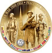 Niue Two Dollars Korean War 2020  Proof KOREAN WAR 1950-1953 PEACE AND INDEPENDENCE 70 YEARS coin reverse Niue Two Dollars Korean War 2020  Proof KOREAN WAR 1950-1953 PEACE AND INDEPENDENCE 70 YEARS coin reverse