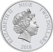 Niue Two Dollars (Maleficent) ELIZABETH II NIUE TWO DOLLARS IRB 2018 coin obverse Niue Two Dollars (Maleficent) ELIZABETH II NIUE TWO DOLLARS IRB 2018 coin obverse