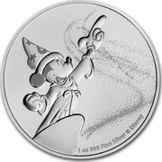 Niue Two Dollars Mickey - Fantasia 2019 1 OZ 999 FINE SILVER © DISNEY coin reverse Niue Two Dollars Mickey - Fantasia 2019 1 OZ 999 FINE SILVER © DISNEY coin reverse