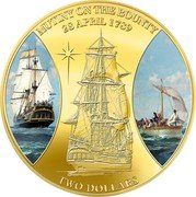 Niue Two Dollars (Mutiny on the Bounty) MUTINY ON THE BOUNTY 28 APRIL 1789 TWO DOLLARS coin reverse Niue Two Dollars (Mutiny on the Bounty) MUTINY ON THE BOUNTY 28 APRIL 1789 TWO DOLLARS coin reverse