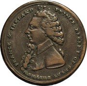 UK 1/2 Penny (Middlesex. Prince of Wales) PRINCE REGENT OF GREAT BRITAIN FRANCE & IRELAND &C. coin obverse