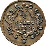 Italy 1/2 Soldo (Maria Theresa) KM# 1a 1/2 SOLDO 1762 G coin reverse Italy 1/2 Soldo (Maria Theresa) KM# 1a 1/2 SOLDO 1762 G coin reverse