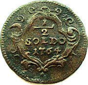 Italy 1/2 Soldo (Maria Theresia) 1/2 SOLDO 1764 coin reverse Italy 1/2 Soldo (Maria Theresia) 1/2 SOLDO 1764 coin reverse