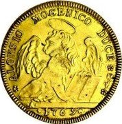 Italy 1/2 Tallero (Alvise Mocenigo IV Off-Metal Strike) KM# Pn178 ALOYSIO MOCENICO DUCE 1769 coin reverse Italy 1/2 Tallero (Alvise Mocenigo IV Off-Metal Strike) KM# Pn178 ALOYSIO MOCENICO DUCE 1769 coin reverse
