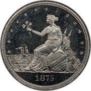 USA 1/5 of a Dollar Liberty Pattern 1875  LIBERTY 1875 coin obverse USA 1/5 of a Dollar Liberty Pattern 1875  LIBERTY 1875 coin obverse