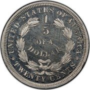 USA 1/5 of a Dollar Liberty Pattern 1875  UNITED STATES OF AMERICA 1/5 OF A DOLLAR TWENTY CENTS coin reverse USA 1/5 of a Dollar Liberty Pattern 1875  UNITED STATES OF AMERICA 1/5 OF A DOLLAR TWENTY CENTS coin reverse