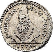 Italy 1 Carlino (Pius VI) S PETRON BON PROT F P 1778 coin reverse Italy 1 Carlino (Pius VI) S PETRON BON PROT F P 1778 coin reverse