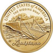 USA 1 Dollar (American Innovation. Louisiana) UNITED STATES OF AMERICA THE HIGGINS BOAT LOUISIANA coin reverse USA 1 Dollar (American Innovation. Louisiana) UNITED STATES OF AMERICA THE HIGGINS BOAT LOUISIANA coin reverse