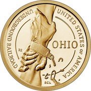 USA 1 Dollar (American Innovation. Ohio) UNITED STATES OF AMERICA UNDERGROUND RAILROAD OHIO coin reverse USA 1 Dollar (American Innovation. Ohio) UNITED STATES OF AMERICA UNDERGROUND RAILROAD OHIO coin reverse