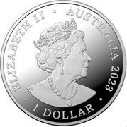Australia 1 Dollar Australian Box Jellyfish 2023  BU in Capsule ELIZABETH II AUSTRALIA 2023 1 DOLLAR JC coin obverse Australia 1 Dollar Australian Box Jellyfish 2023  BU in Capsule ELIZABETH II AUSTRALIA 2023 1 DOLLAR JC coin obverse