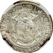 Italy 1 Ducato (Peter Vigilius) KM# Pn1 ELECTUS DIE XXIX MAII 1776 coin reverse