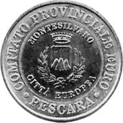 Italy 1 Euro Ecco L'euro (Montesilvano Commune Token) X# 1 COMITATO PROVINCIALE EURO PESCARA MONTESILVANO CITTÀ EUROPEA coin obverse Italy 1 Euro Ecco L'euro (Montesilvano Commune Token) X# 1 COMITATO PROVINCIALE EURO PESCARA MONTESILVANO CITTÀ EUROPEA coin obverse