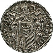 Italy 1 Giulio (Clement XIII) KM# 1000a CLEM XIII PONT M A III coin obverse Italy 1 Giulio (Clement XIII) KM# 1000a CLEM XIII PONT M A III coin obverse