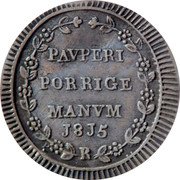 Italy 1 Grosso (Pius VII Coin) KM# 1075a PAVPERI PORRIGE MANVM 1815 R coin reverse Italy 1 Grosso (Pius VII Coin) KM# 1075a PAVPERI PORRIGE MANVM 1815 R coin reverse