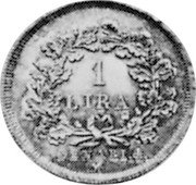 Italy 1 Lira (Napoleon Coinage Pattern) KM# Pn20 1 LIRA DENARI 4 M coin reverse