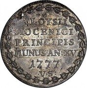 Italy 1 Osella A. Mocenigo IV 1777 VS XV X# 351 ALOYSII MOCENICI PRINCIPIS MUNUS AN XV 1777 V S coin reverse Italy 1 Osella A. Mocenigo IV 1777 VS XV X# 351 ALOYSII MOCENICI PRINCIPIS MUNUS AN XV 1777 V S coin reverse