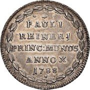 Italy 1 Osella Renier Paolo 1788 X# 372 PAULI REINERJ PRINC MUNUS ANNO X 1788 coin reverse