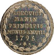 Italy 1 Osella (Lodovico Manin Double Weight) X# 391 LUDOVICI MANIN PRINCIPIS MUNUS AN.VIII 1796 coin reverse Italy 1 Osella (Lodovico Manin Double Weight) X# 391 LUDOVICI MANIN PRINCIPIS MUNUS AN.VIII 1796 coin reverse