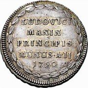Italy 1 Osella (Lodovico Manin Double Weight) X# 377 LUDOVICI MANIN PRINCIPIS MUNUS A II 1790 coin reverse Italy 1 Osella (Lodovico Manin Double Weight) X# 377 LUDOVICI MANIN PRINCIPIS MUNUS A II 1790 coin reverse
