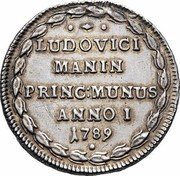 Italy 1 Osella Lodovico Manin Double Weight 1789  I X# 374 LUDOVICI MANIN PRINC MUNUS ANNO I 1789 coin reverse Italy 1 Osella Lodovico Manin Double Weight 1789  I X# 374 LUDOVICI MANIN PRINC MUNUS ANNO I 1789 coin reverse