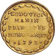 Italy 1 Osella (Lodovico Manin) X# 382 LUDOVICI MANIN PRINCIPIS MUNUS AN IV 1792 coin reverse