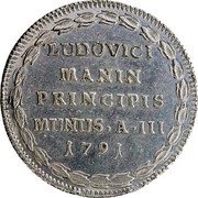 Italy 1 Osella (Lodovico Manin) X# 381 LUDOVICI MANIN PRINCIPIS MUNUS A III 1791 coin reverse