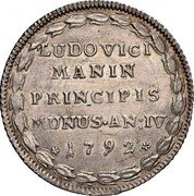 Italy 1 Osella (Lodovico Manin) X# 383 LUDOVICI MANIN PRINCIPIS MUNUS AN IV 1792 coin reverse