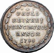 Italy 1 Osella Paolo Renier Double Weight 1788 GF X X# 371 PAULI REINERJ PRINC MUNUS ANNO X 1788 coin reverse