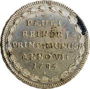 Italy 1 Osella (Paolo Renier Double Weight) X# 365 PAULI REINERJ PRINC MUNUS ANNO VII 1785 coin reverse Italy 1 Osella (Paolo Renier Double Weight) X# 365 PAULI REINERJ PRINC MUNUS ANNO VII 1785 coin reverse