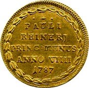 Italy 1 Osella (Paolo Renier) X# 369 PAULI REINERJ PRINC MUNUS ANNO VIIII 1787 coin reverse