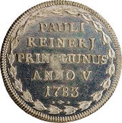 Italy 1 Osella Paolo Renier. Pietas optimi principis. 1783 FD V X# 360 PAULI REINERJ PRINC:MUNUS ANNO V 1783 coin reverse Italy 1 Osella Paolo Renier. Pietas optimi principis. 1783 FD V X# 360 PAULI REINERJ PRINC:MUNUS ANNO V 1783 coin reverse