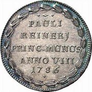 Italy 1 Osella Paolo Renier (Rervm tvtela salvsqve) 1786 FMR VIII X# 368 PAULI REINERJ PRINC. MUNUS ANNO VIII 1786 coin reverse