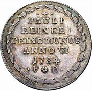 Italy 1 Osella Paolo Renier. Salvs Imperii 1784 FD VI X# 363 PAULI REINERJ PRINC MUNUS ANNO VI 1784 F D coin reverse Italy 1 Osella Paolo Renier. Salvs Imperii 1784 FD VI X# 363 PAULI REINERJ PRINC MUNUS ANNO VI 1784 F D coin reverse