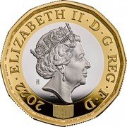 UK 1 Pound Nations of the Crown (Memorial Coin) 2022 Proof, memorial coin set ONE POUND 2022 ELIZABETH II D G REG F D 26/22 J.C £ 1 coin obverse UK 1 Pound Nations of the Crown (Memorial Coin) 2022 Proof, memorial coin set ONE POUND 2022 ELIZABETH II D G REG F D 26/22 J.C £ 1 coin obverse