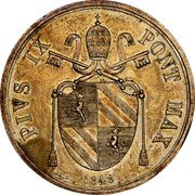 Italy 1 Scudo (Pius IX -Gaeta) X# 5 PIVS IX PONT MAX coin obverse