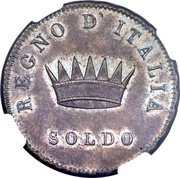 Italy Soldo Napoleon I Pattern Strike 1806 M KM# Pn4 REGNO D'ITALIA SOLDO coin reverse Italy Soldo Napoleon I Pattern Strike 1806 M KM# Pn4 REGNO D'ITALIA SOLDO coin reverse
