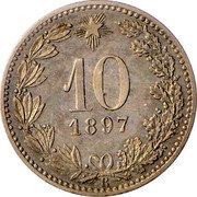 Italy 10 Centesimi Kingdom/ Decimal Coinage 10 1897 B coin reverse