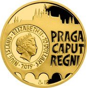 Niue 10 Dollars (Elizabeth II Old Town) NIUE ISLAND ELIZABETH II 10 DOLLARS IRB 2019 PRAGA CAPUT REGNI CM FZ coin obverse Niue 10 Dollars (Elizabeth II Old Town) NIUE ISLAND ELIZABETH II 10 DOLLARS IRB 2019 PRAGA CAPUT REGNI CM FZ coin obverse