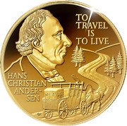 Niue 10 Dollars (Hans Christian Andersen - Queen Elizabeth II) TO TRAVEL IS TO LIVE HANS CHRISTIAN ANDER- SEN coin reverse Niue 10 Dollars (Hans Christian Andersen - Queen Elizabeth II) TO TRAVEL IS TO LIVE HANS CHRISTIAN ANDER- SEN coin reverse