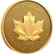 Canada 10 Dollars Maple leaf 2023 in set CM 2023 CANADA 9999 FINE GOLD 1/4 OZ OR PUR coin reverse Canada 10 Dollars Maple leaf 2023 in set CM 2023 CANADA 9999 FINE GOLD 1/4 OZ OR PUR coin reverse