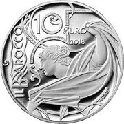 Italy 10 Euro Baroque-Europe Star Programme 2018 R Proof KM# 420 IL BAROCCO 10 EURO 2018 COLANERI coin reverse