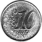 Italy 10 Euro Cent (Sassello Commune Token) X# 1 10 EURO CENT P coin reverse Italy 10 Euro Cent (Sassello Commune Token) X# 1 10 EURO CENT P coin reverse