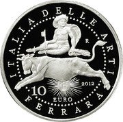 Italy 10 Euro (Ferrara) ITALIA DELLE ARTI R 10 EURO 2012 FERRARA coin reverse